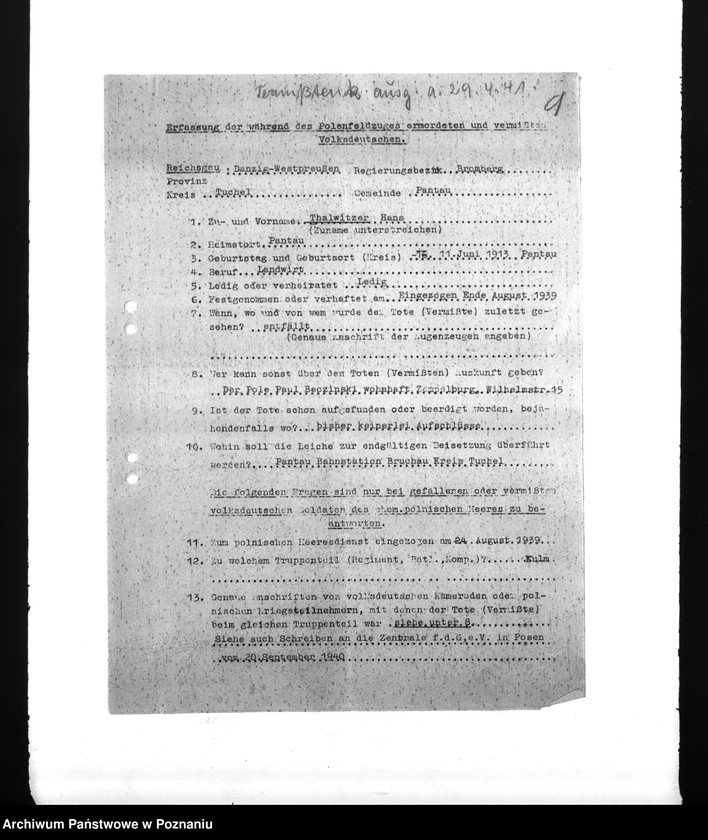 Obraz 13 z jednostki "Amtliche Meldungen Kreis Tuchel (Tuchola)"