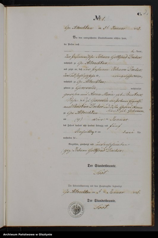 image.from.unit.number "Sterbe-Neben-Register Nr 1 - 28"