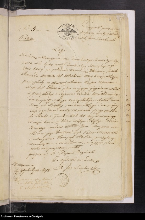 image.from.unit.number "Annexa z Parafij Janowieckiey z roku 1849"