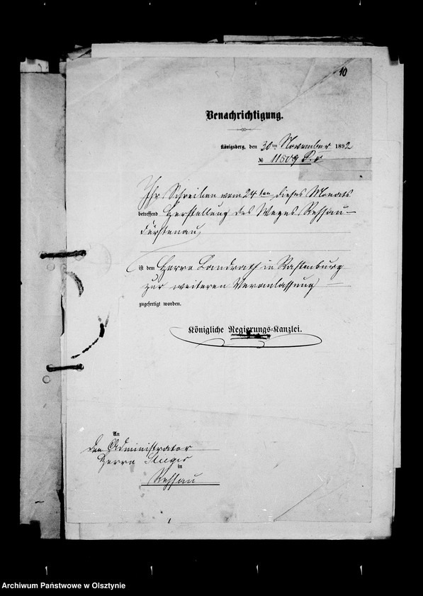 image.from.unit.number "Verschiedene Behörden an den Gutsvorstand von Rehsau"