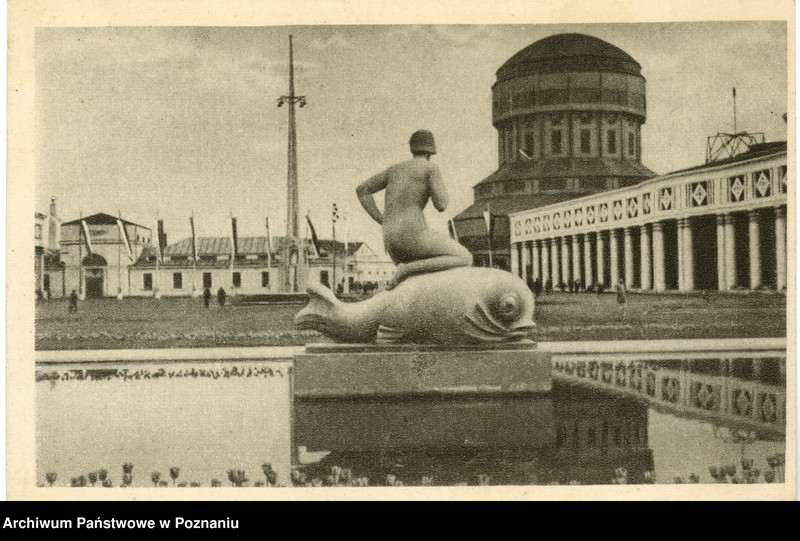 Obraz 1 z jednostki "Poznań - Powszechna Wystawa Krajowa: tereny wschodnie, widok z dziedzińca na wieżę - po prawej stronie fragment pawilonu elektrotechnicznego"