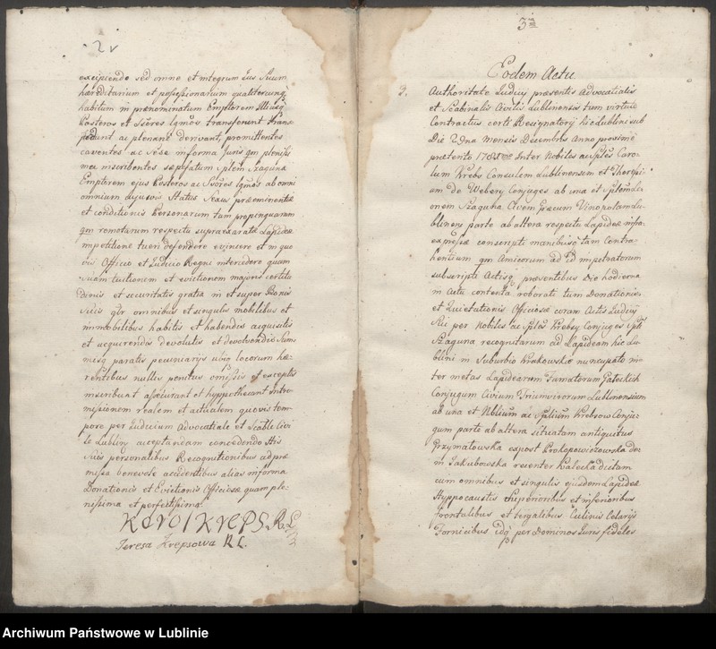 image.from.unit.number "Prothocollon inscriptionum iudicii advocatialis et scabinalis civitatis SRM Lublinensis"