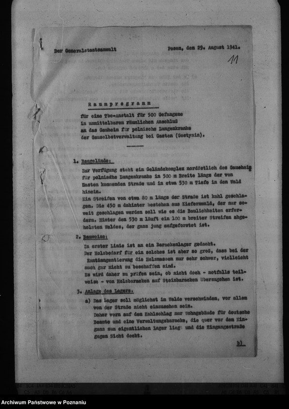 Obraz 14 z jednostki "Zakład dla chorych na gruźlicę w Gostyninie - plany założenia"