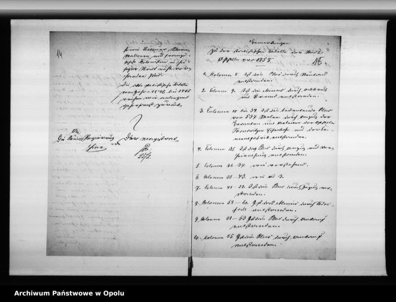 Obraz 14 z jednostki "Acta des Magistrats zu Oppeln betreffend Aufnahme und Einsendung der städtischen Tabellen von der Stadt Oppeln"
