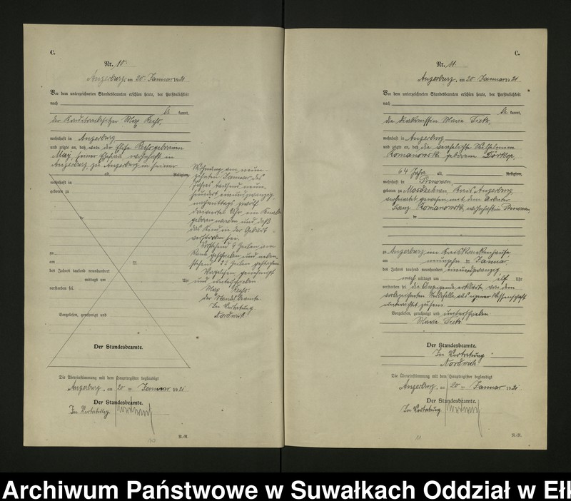 image.from.unit.number "[Sterbe - Register (Neben - Register) Standesamt Angerburg einschl. der Bezirke Gross Strengeln, Kehlen und Prinowen]"
