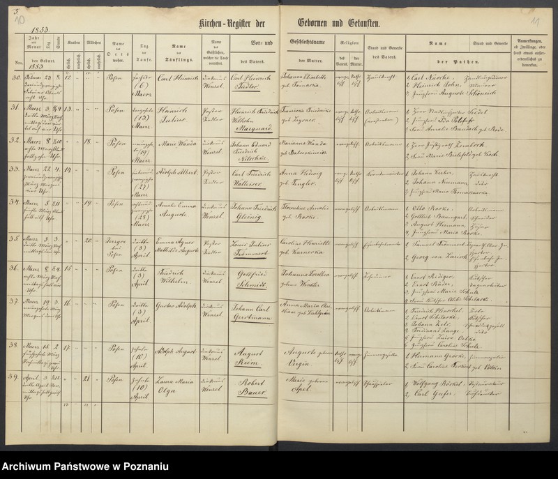 Obraz 8 z jednostki "Verzeichniss der Gebornen und Getauften, Getrauten, Verstorbenen"