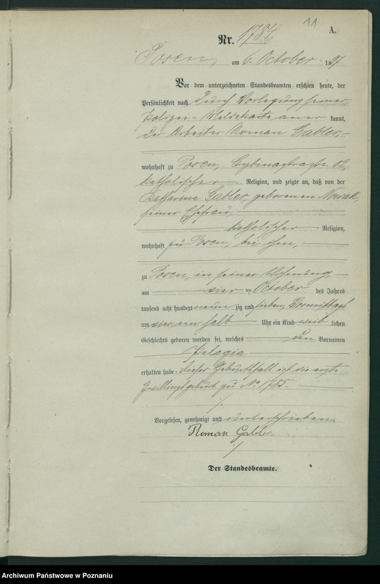 Obraz 14 z jednostki "Księga urodzeń t. IV"