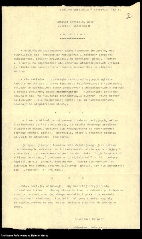 image.from.unit.number "Teleksy z KW do KC, 1 styczeń - 29 styczeń 1981"