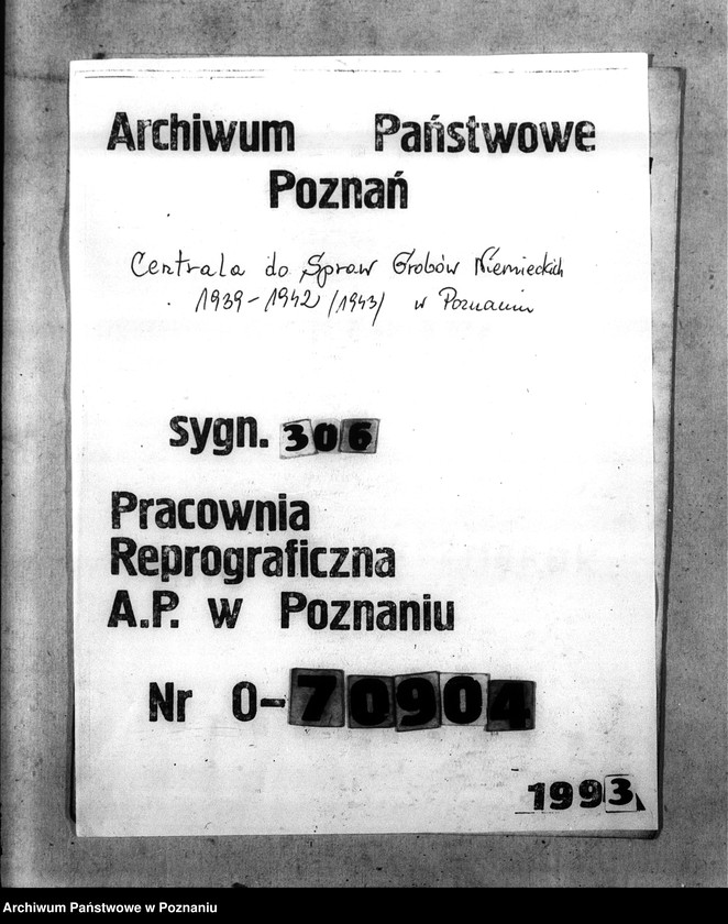 Obraz 1 z jednostki "Korespondencja w sprawie miejscowych Niemców, którzy zginęli w 1939 roku"