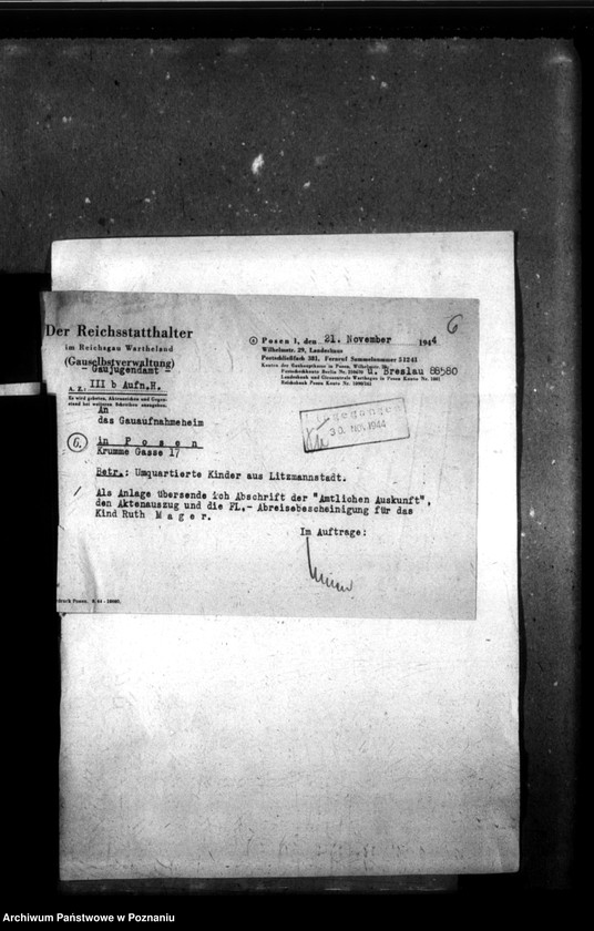 Obraz 10 z jednostki "[Akta personalne wychowanki Ruth Else Mager, ur. 3 XI 1937]."