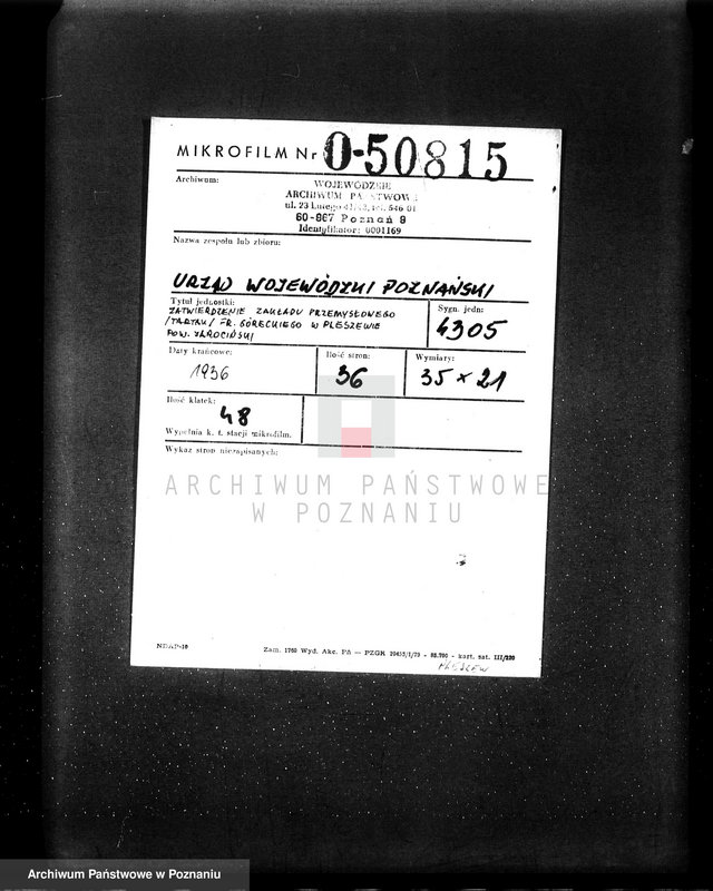 Obraz 2 z jednostki "Zatwierdzenie zakładu przemysłowego /tartak/ Fr. Góreckiego w Pleszewie pow. jarociński"