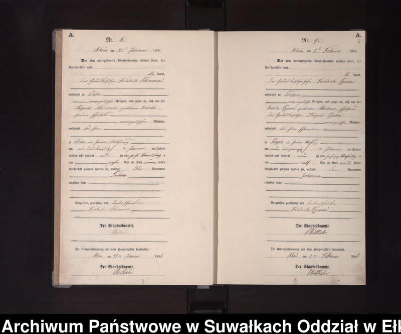 image.from.unit.number "Geburts-Neben-Register des Königlichen Preussischen Standes-Amtes Orlen in Rhein Kreis Loetzen"