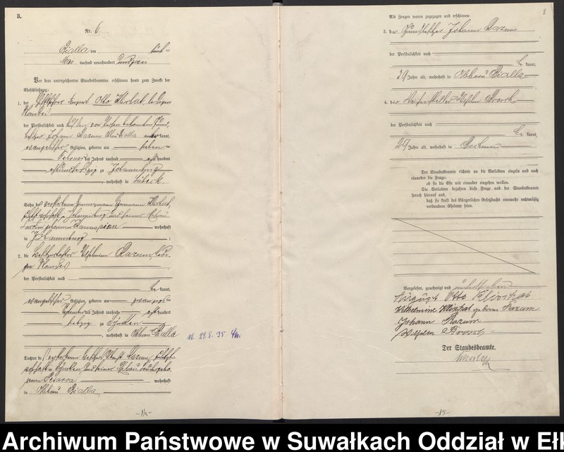 image.from.unit.number "Heiraths-Haupt-Register des Königlichen Preussischen Standes-Amtes Bialla Kreis Johannisburg"