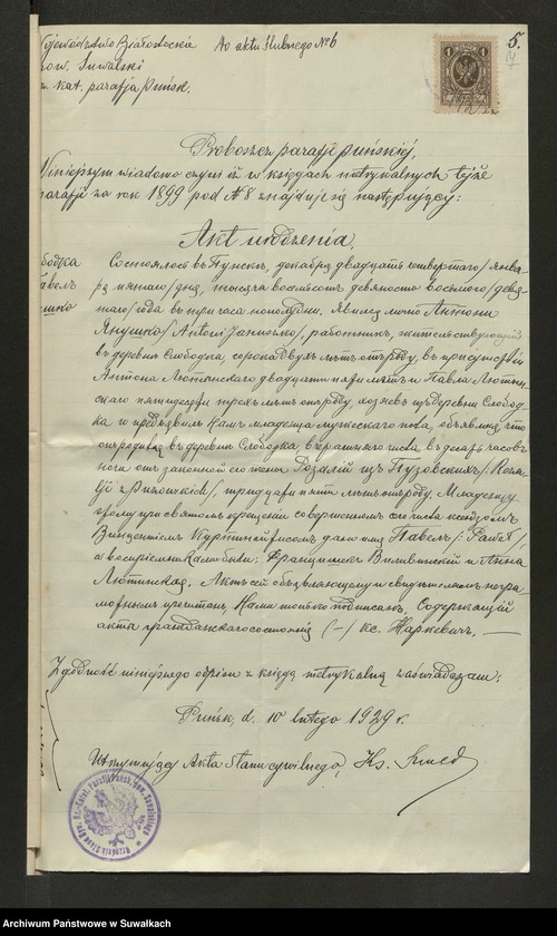 image.from.unit.number "Dokumenty Do aktów zaślubionych Smolańskiej R.K. Paraji za 1929 rok"