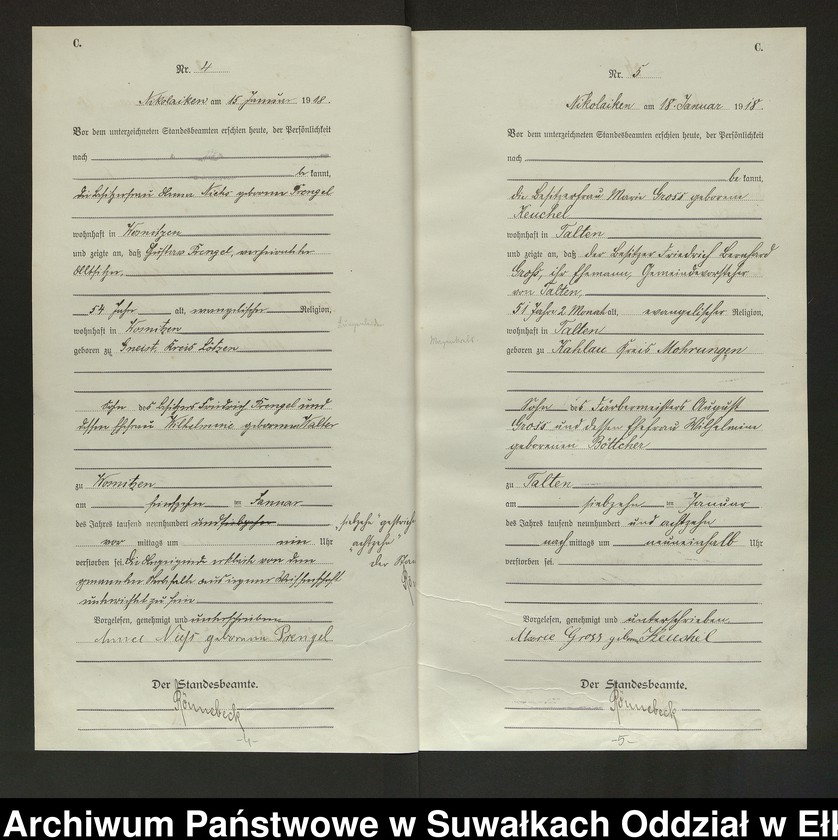 image.from.unit.number "Sterbe=Haupt=Register des Königlichen Preussischen Standes-Amtes Nikolaiken Kreis Sensburg"
