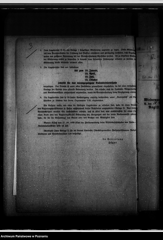 Obraz 7 z jednostki "Lageberichte - korespondencja i wytyczne w sprawie sporządzania sprawozdań z działalności landratów i wydziałów urzędu namiestnika"