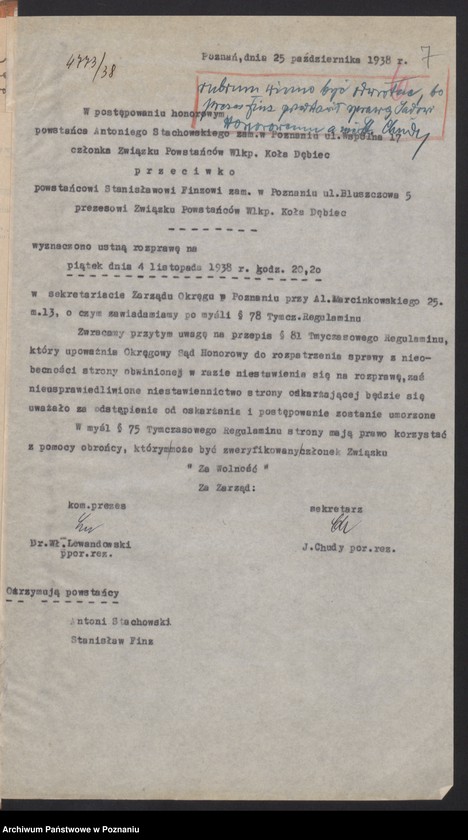 image.from.unit.number "Akta Sądu Honorowego Związku Powstańców Wielkopolskich."