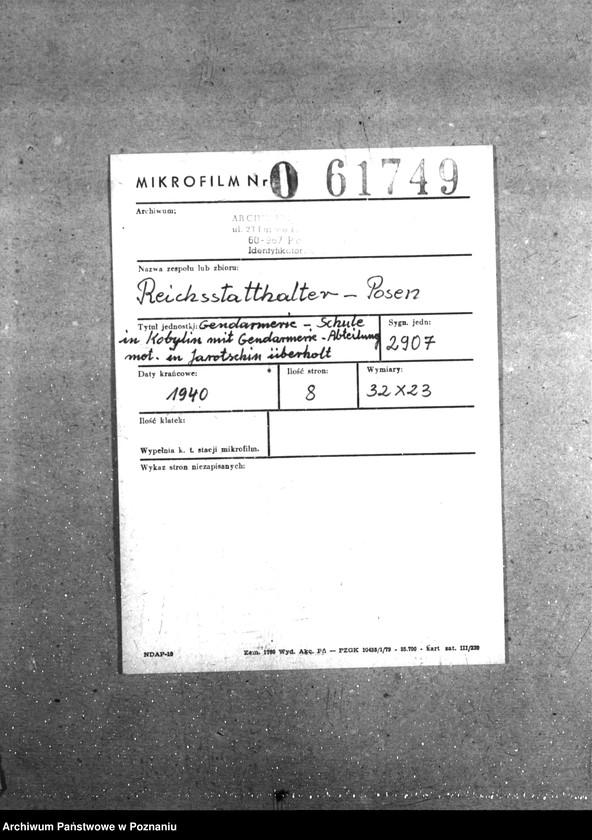 Obraz 2 z jednostki "Gendarmerie - Schule in Kobylin mit Gendarmerie - Abteilung mot. in Jarotschin überholt"