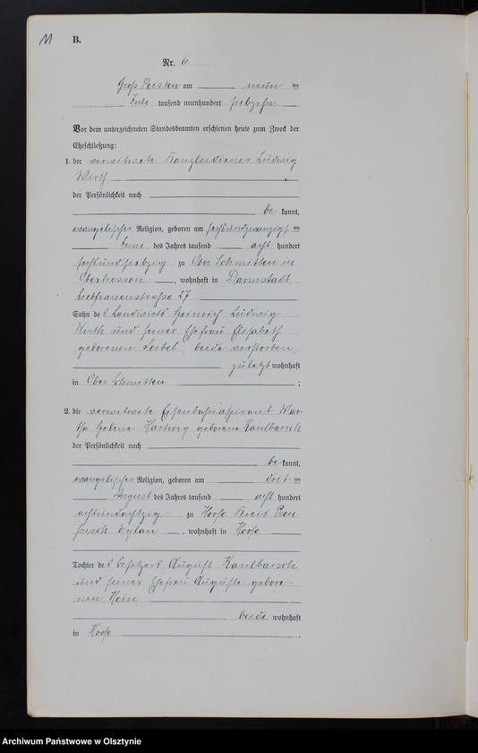 image.from.unit.number "Heiraths-Neben-Register Nr 1 - 8 [ Księga małżeństw - wtóropis ]"
