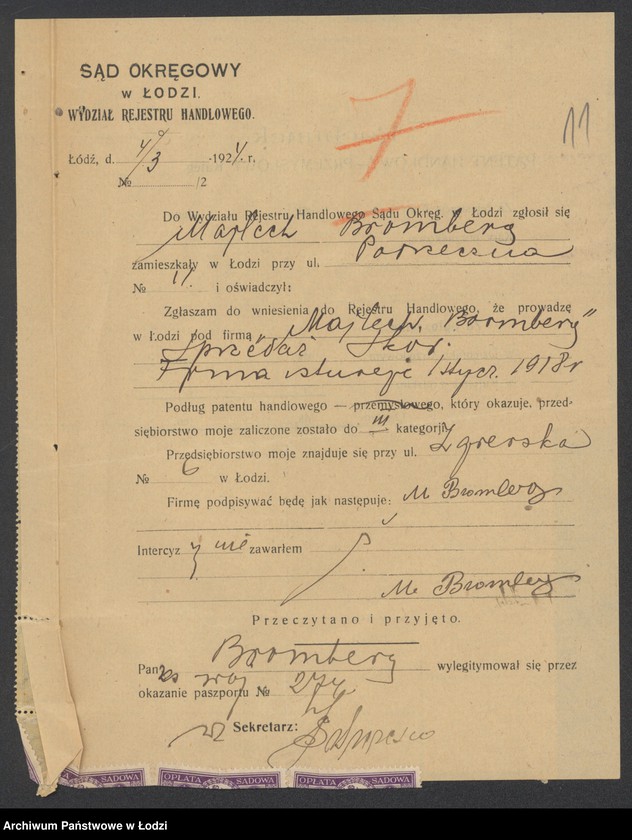 Obraz 13 z jednostki "Majlech Bromberg- drobny handel skórą"