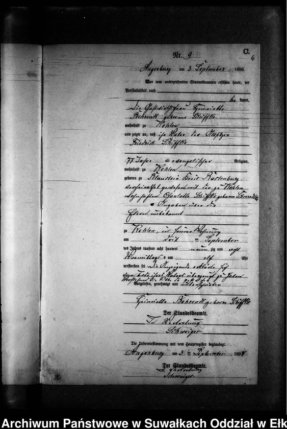 image.from.unit.number "Sterbe-Neben-Register des Preussischen Standes-Amtes Kehlen Kreis Angerburg"