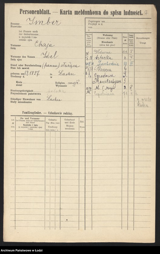 Obraz 9 z jednostki "[Spis ludności Łodzi] Imacki - Iwanowa"