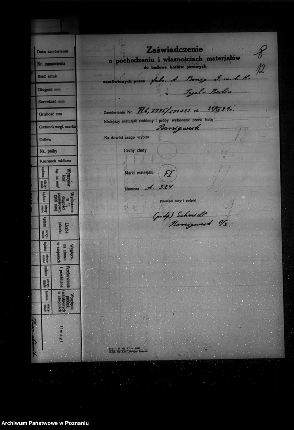 Obraz 16 z jednostki "Chemiczna Fabryka- Towarzystwo Akcyjne Dr R. Maya nr woj 5495 Luboń powiat poznański"