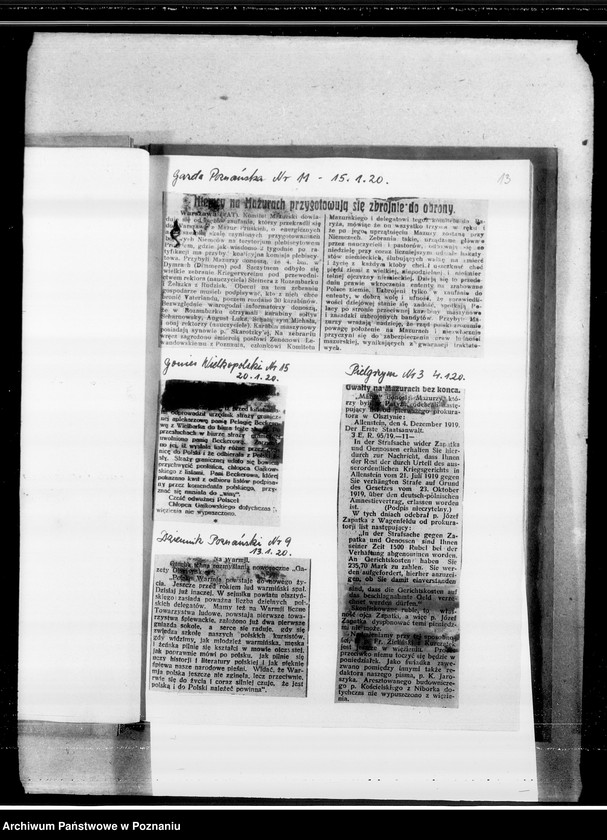 Obraz 19 z jednostki "Plebiscyt na Warmii i Mazurach [wycinki prasowe]"