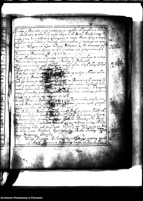 Obraz 8 z jednostki "Or. Rada miasta Poznania nadaje bractwu budniczemu nowy statut, składający się z 35 paragrafów."