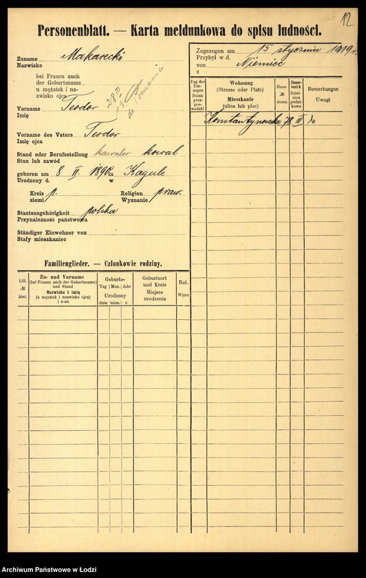 Obraz 14 z jednostki "[Spis ludności Łodzi] Mak - Makowski"