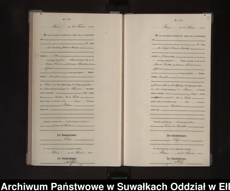 image.from.unit.number "Geburts-Neben-Register des Königlichen Preussischen Standes-Amtes Orlen Kreis Loetzen"