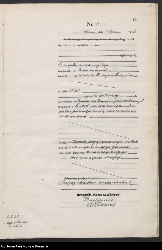 Obraz 13 z jednostki "Księga miejscowa zgonów tom I [Rejestr główny zgonów]"