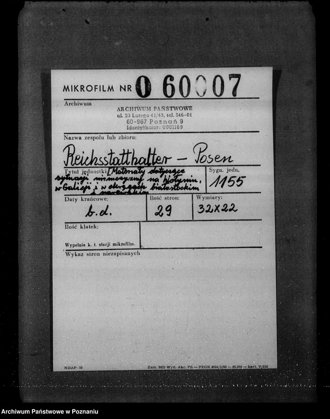 Obraz 2 z jednostki "Materiały dotyczące sytuacji Niemczyzny na Wołyniu, w Galicji i w okręgach białostockim i narewskim"