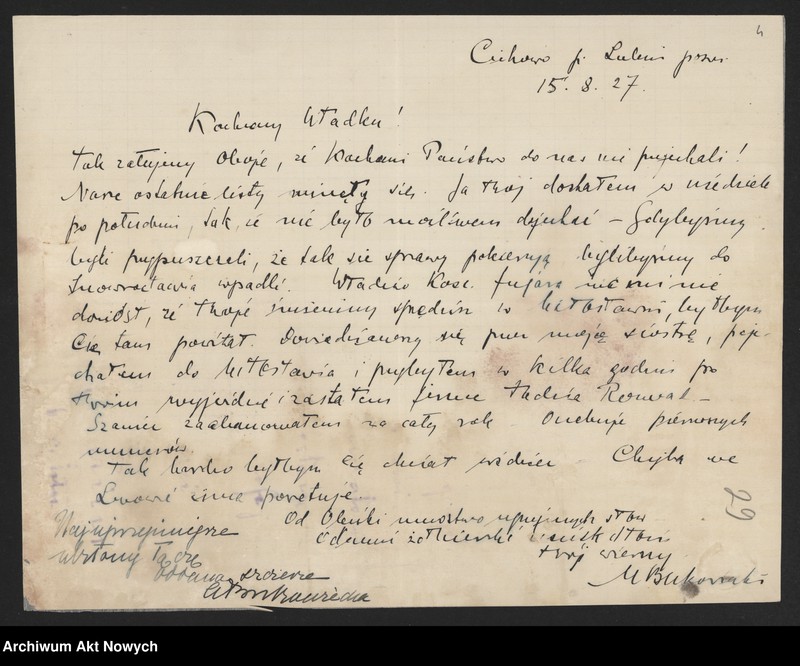 image.from.unit.number "Bukowiecki Mieczysław, pułkownik.  Położenie ziemiaństwa na terenach b. zaboru pruskiego w okresie kryzysu. Podziękowanie za przesłanie książki. Opinia pracownika poselstwa RP w Londynie Stanisława Łosia o zadowoleniu Niemiec z powodu zaburzeń w Polsce w okresie zamachu majowego."