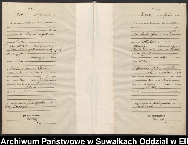image.from.unit.number "Geburts-Haupt-Register des Königlichen Preussischen Standes-Amtes Bialla Kreis Johannisburg"