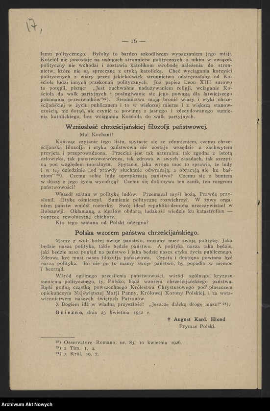 image.from.unit.number "O chrześcijańskie zasady życia państwowego (List pasterski kard. prymasa A. Hlonda - broszura)"