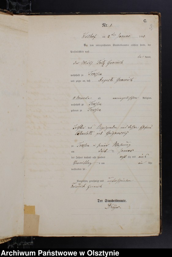 Obraz z jednostki "Sterbe-Haupt-Register Nr 1 - 109"