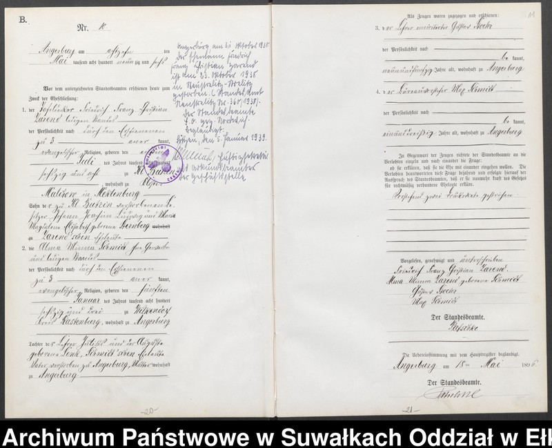 image.from.unit.number "Heiraths-Neben-Register des Preussischen Standes-Amtes Angerburg Kreis Angerburg"