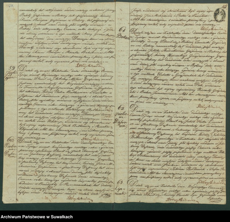 Obraz 15 z jednostki "Duplikat Aktów Urodzonych, Zaślubionych i Umarłych Parafii Kaletnickiey z Roku 1836"