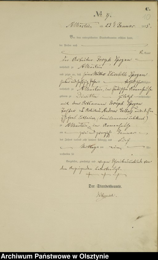 image.from.unit.number "Haupt-Sterbe-Register Nr 1 - 175"