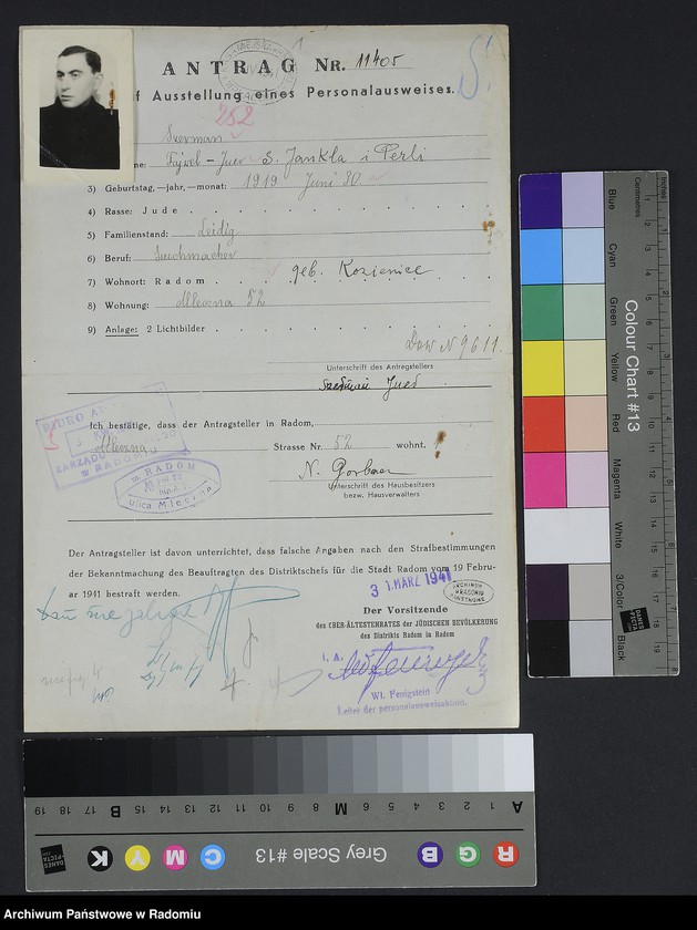 image.from.unit.number "[Wnioski o wydanie dowodów osobistych oraz nie odebrane dowody Szerman Fajwel - Szmajer]"