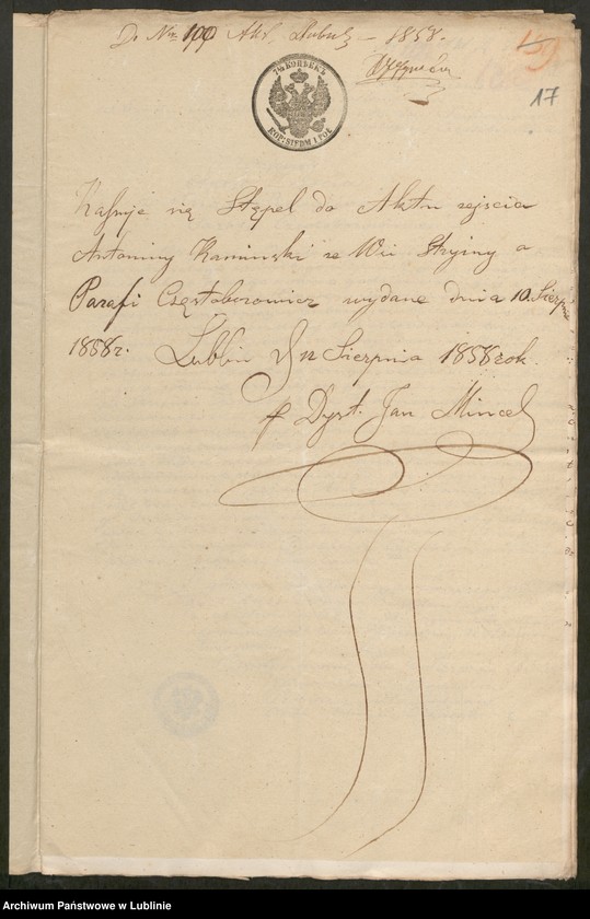 image.from.unit.number "Alegaty do księgi urodzeń, małżeństw i zgonów z 1849 r."