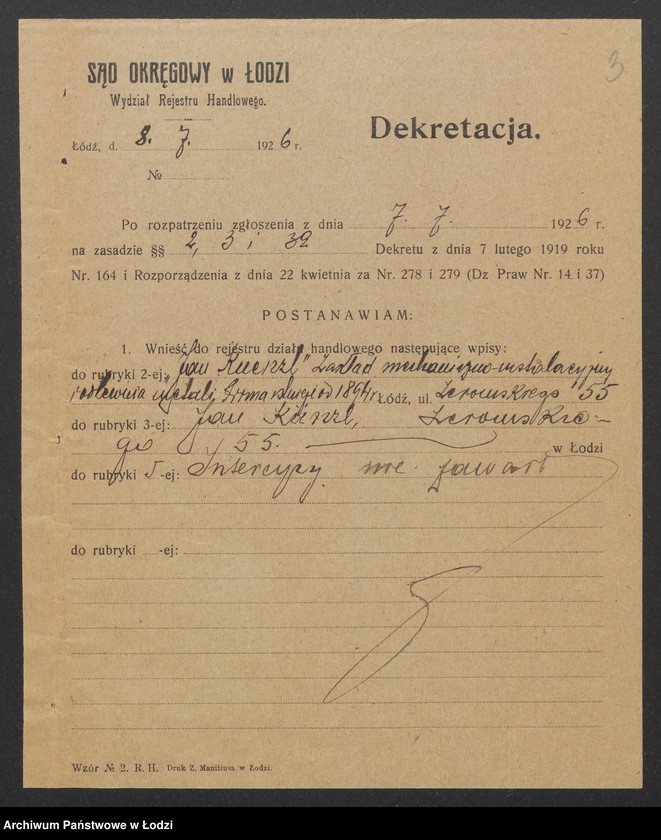 Obraz 5 z jednostki "Jan Kuenzl – zakład instalacyjno-mechaniczny i odlewnia metali"