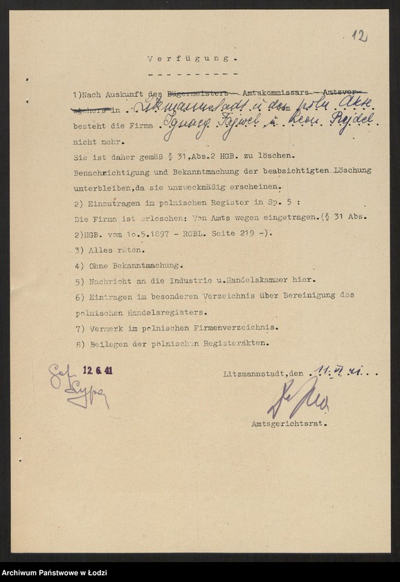 Obraz 14 z jednostki "Leon Rydel i Ignacy Fajfel - fabrykacja i sprzedaż towarów włókienniczych"