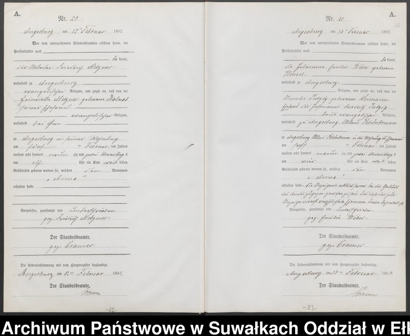 image.from.unit.number "Geburts-Neben-Register des Preussischen Standes-Amtes Angerburg Kreis Angerburg"