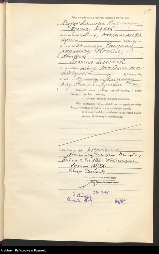 Obraz 20 z jednostki "Księga miejscowa małżeństw tom I [Rejestr główny małżeństw]"