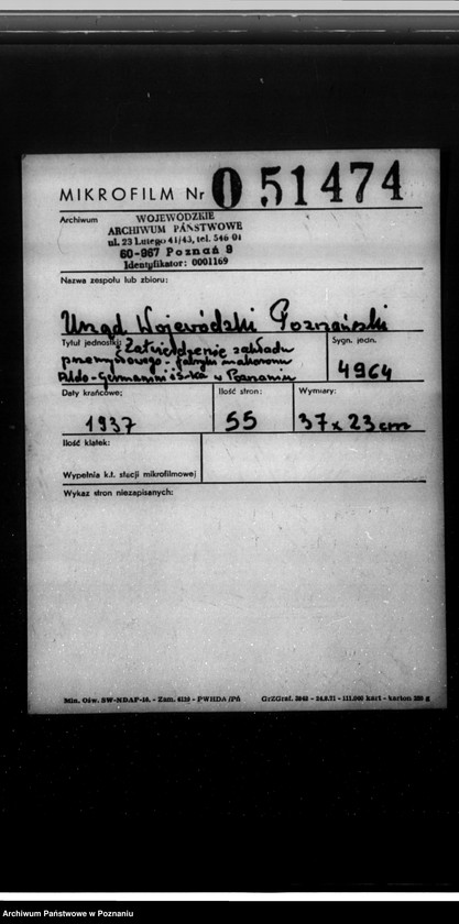 image.from.unit.number "Zatwierdzenie zakładu przemysłowego /fabryki makaronu/  Aldo- Germanini i Spółka w Poznaniu"