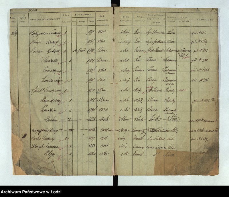 Obraz 4 z jednostki "[Księga ludności stałej Łódź nr 1269-1445]"