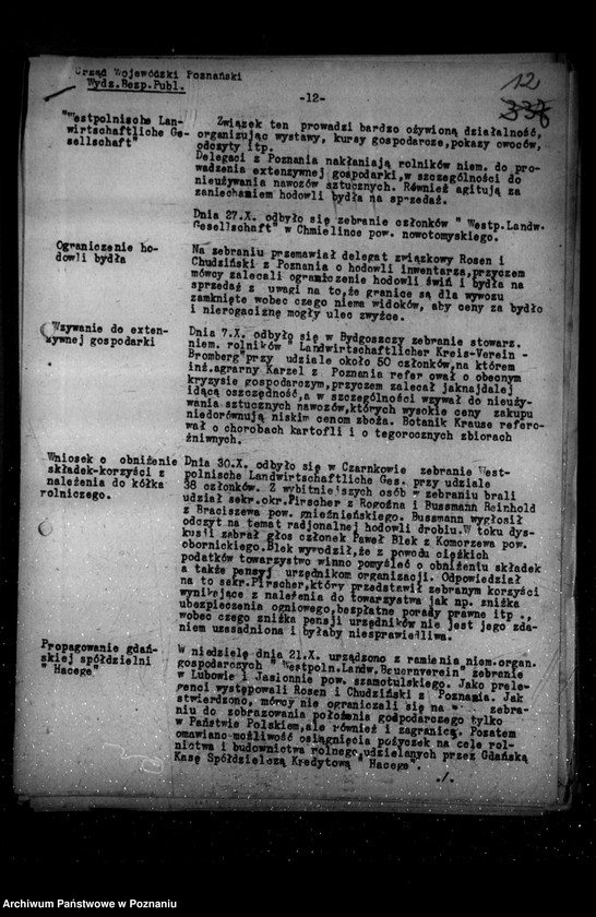 Obraz 16 z jednostki "Sprawozdania sytuacyjne z życia mniejszości narodowych za miesiące październik, listopad, grudzień 1931 r."