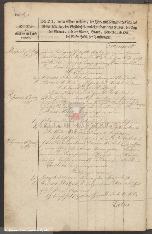 Obraz 11 z jednostki "Taufbuch Märzdorf 1827-51 [kościół filialny w Żelaznej parafii rzymskokatolickiej w Lipowej]"